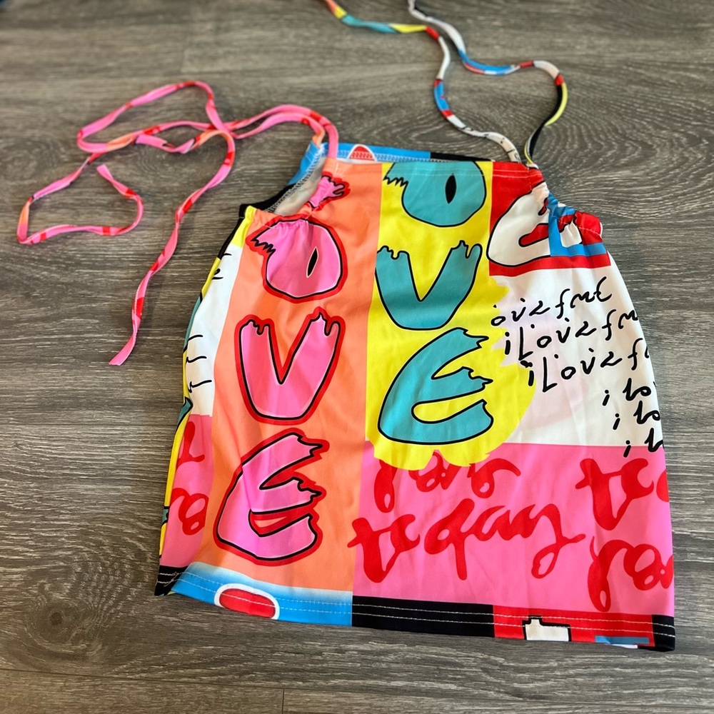 Vibrant Love Print Dress